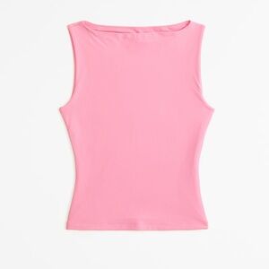 Abercrombie Soft Matte Seamless Slash Top Pink Small NWT
